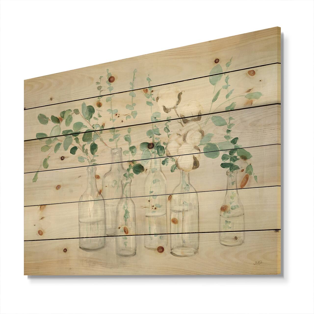 Designart - Beautiful Flower Composition - Cottage Print on Natural Pine Wood